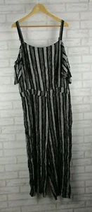 City Chic womens playsuit jumpsuit black white stripe L 20 - Picture 1 of 11