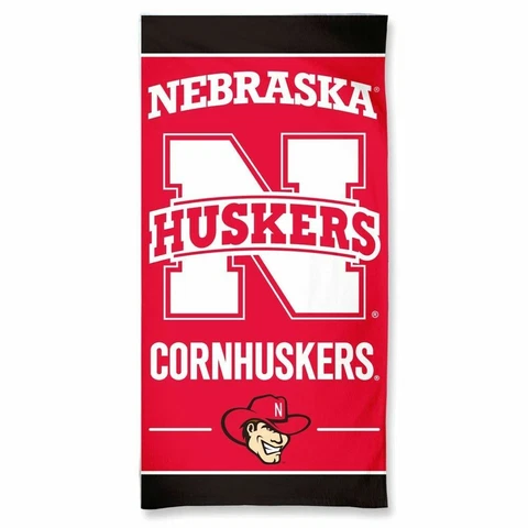 NCAA Nebraska CornHuskers Fiber Reactive 30" X 60" Pool Beach Dorm Towel NEW! Cover