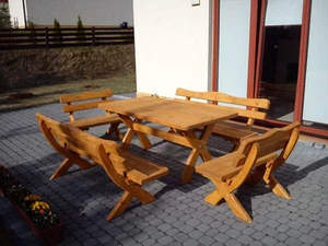 Sitzgruppe Gartenmöbel Massivholz Terrassenmöbel Sitzgarnitur Kiefer XXL - Bild 1 von 4