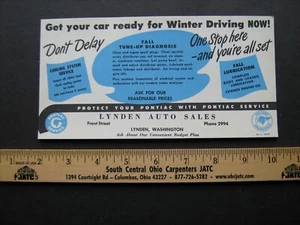 1947-1963 "Pontiac-Get Ready For Winter" vintage orig dealer service dept mailer - Bild 1 von 2