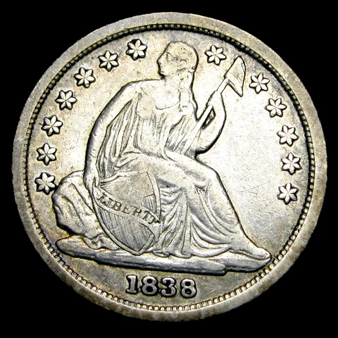 1838 Seated Liberty Dime Silver --- Nice Type Coin ---  #IK719 Cover