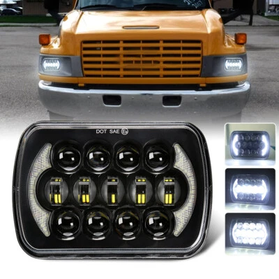 5X7" 7X6" LED Headlight Hi-Lo Sealed Beam Halo For GMC C4500 C5500 C6500 Topkick - Image 1 of 4