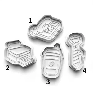 Office worker Business Cookie Cutter Embosser Stamp Fondant Set High Quality - Picture 1 of 1