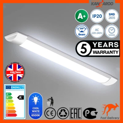 LED Batten Light Low Profile Ceiling Tube Light office 6500K 54W 2FT 4FT 5FT 6FT - Image 1 of 4