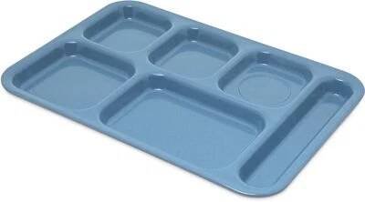 Right-Hand Heavyweight 6-Compartment Melamine Tray 10" x 14" - Sandshade - Image 1 of 4