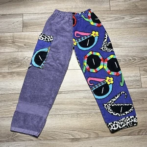 Kiki's Nation Towel Pants swim pants Purple Dalmatian Sunglasses Towel Size XS - Picture 1 of 6