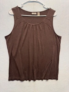Easywear By Chicos Brown Sleeveless Tank Top Size 2 Womens Casual Shirt - Picture 1 of 4