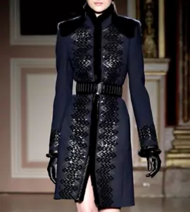 Cappotto abito Andrew GN autunno 2012 passerella ricamato lana visone pelliccia US 6 8/FR 40 - Foto 1 di 6