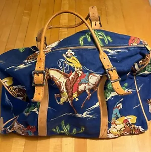 VNTG. BORSA GRANDE IN TELA COWBOY CLASSICS - MANICO E TRACOLLA - ANNI 90 - Foto 1 di 12