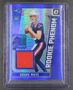 2024 Panini Donruss Optic Drake Maye Blue Hyper Prizm Rookie Phenom Jersey RC SP - Bild 1 von 2