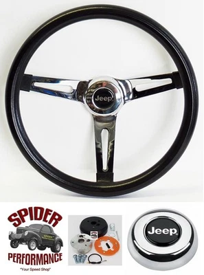 1976-1995 Jeep steering wheel 13 1/2" MUSCLE CAR CHROME - Image 1 of 4