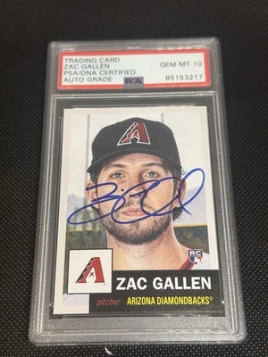 ZAC GALLEN SIGNED 2020 TOPPS LIVING SET ROOKIE CARD AUTO PSA DNA 10 AUTHENTIC RC - Image 1 of 2
