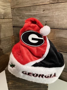 Cappello Babbo Natale Georgia Bulldogs (UGA) rosso e nero peluche per sempre da collezione - Foto 1 di 5