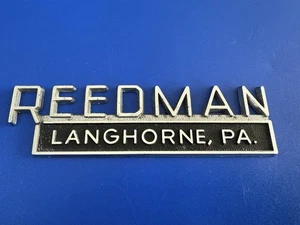 REEDMAN Langhorne PA.  -METAL CAR DEALERSHIP EMBLEM - VINTAGE - Picture 1 of 5
