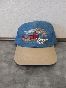 De colección K Product Kruger Semillas Granja Denim EE. UU. Sombrero Gorra Camionero - Imagen 1 de 9
