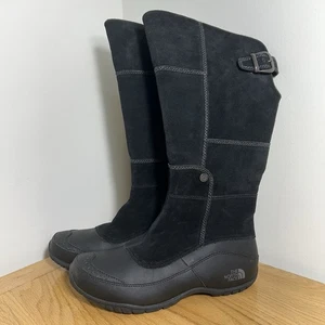 The North Face Anna Purna Tall Boots Suede Leather Black Prima Loft Women’s 8 - Picture 1 of 20