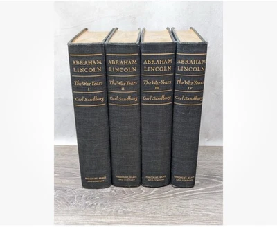 Rare 1st Ed. Abraham Lincoln The War Years by Carl Sandburg (1939) 4 Volume Set Foto 1 de 2