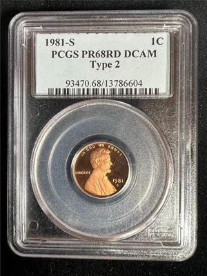 1981 S LINCOLN CENT PROOF 1C PR68 RD DCAM PCGS PF68 UCAM TYPE 2; SKU 3184 - Image 1 of 2