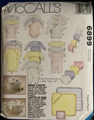 Vintage 1994 McCall's 6899 Infant Layettes, Outfits, & Accessories Pattern-Uncut - Image 1 of 2