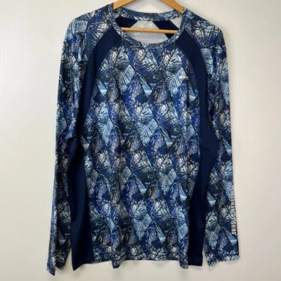 Camisa Cebo Plateada Hombres Grande Deletrear Rendimiento Pesca Top Logo Malla Núcleo No Foto 1 de 4