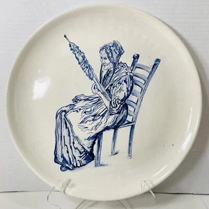 Plato pintado a mano de mujer vieja por Marci Anderson #0011 arte popular irlandés vintage 1992 - Imagen 1 de 5