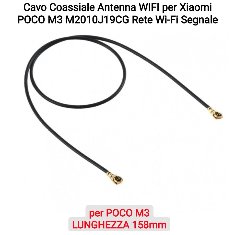Cavo Coassiale Antenna WIFI per Xiaomi POCO M3 M2010J19CG Rete Wi-Fi Segnale - Immagine 1 di 1
