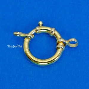 12.8MM 14k Solid Yellow Gold Designer Italy Spring Bolt Ring Sailor's Clasp - Picture 1 of 11