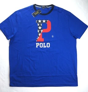 POLO RALPH LAUREN Men's Royal Blue Classic Fit Graphic P Logo Cotton T-Shirt NWT - Picture 1 of 3