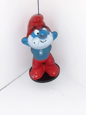 Vintage Papa Smurf from Loc Blocs Papa Smurf's Laboratory by Entex Peyo 1982 HTF - Image 1 of 4