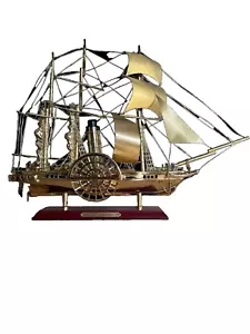 Schiff Raddampfer Modell vergoldet Präsident montiert großes Modell von 1840 - Bild 1 von 10