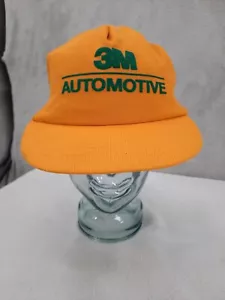 Vintage 80er 3M Automotive gelb Snapback Mesh Truckermütze hergestellt in den USA - Bild 1 von 5