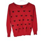 Torrid Women's Red Boat Neck Long Sleeve Pullover Sweater Size 0 Bow details