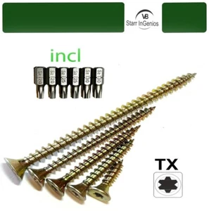 Tornillos de aglomerado Torx tornillos de madera rosca completa incl. broca - Imagen 1 de 3