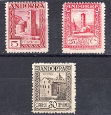 Sellos Andorra 1929 MN Edifil 16 20 21 Spain stamps. Para completar series.