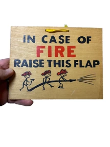 Antique Vintage Art Deco Camp Camp Decor Humor Gag Wood Wooden Plaque Sign Fire - Picture 1 of 6