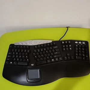 ADESSO PCK-308UB BLACK Wired Ergonomic Multimedia Touchpad Keyboard (READ) - Picture 1 of 8