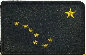 ALASKA STATE Flag Patch With Hook & Loop Fastener BLACK & GOLD Version #06 - Picture 1 of 1