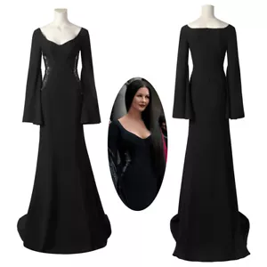 The Addams Family Morticia Addams Dress Costume Cosplay Suit - Picture 1 of 12