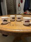 Vintage Salem Coffee Cups 4 Mugs With Antique Classic Chevrolet Cars.