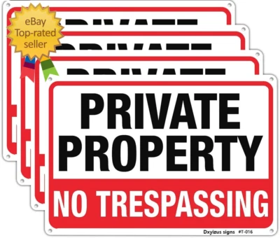 Letreros grandes sin intrusión propiedad privada metal 10x14 pulgadas aluminio libre de óxido Foto 1 de 4