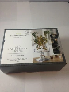 THRESHOLD 20 LED Fairy String Lights SILVER JINGLE BELL Battery Operate 8 ft NIB - Picture 1 of 3