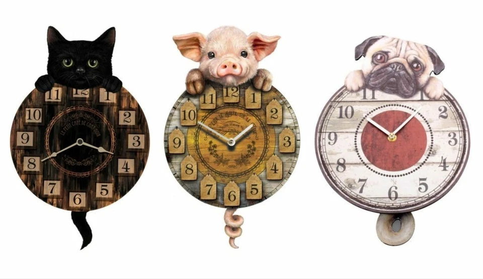 Animal Tail Wagging Tickin' Pendulum Wall Clock - Image 1 of 1
