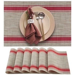 More Décor Dining Table Placemats Washable Heat-Resistant PVC Vinyl Table Mat... - Picture 1 of 5