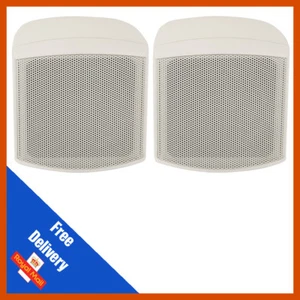 ADASTRA WHITE COMPACT 100V 8 OHMS BACKGROUND SPEAKERS WITH BRACKET - Picture 1 of 4