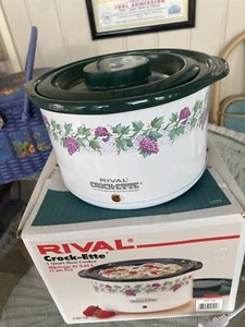 RIVAL Crock-ette Grapes Ivy 1 Quart Slow Cooker Mini Crock Pot Model 3205 New - Picture 1 of 5