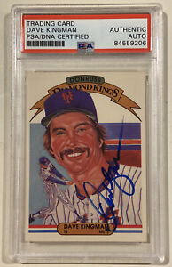 1982 Donruss Diamond King DAVE KINGMAN Signed Baseball Card PSA/DNA #17 Mets