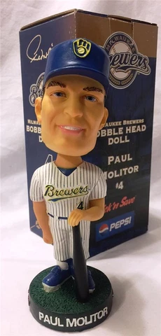 2003 MILWAUKEE BREWERS PAUL MOLITOR "PINSTRIPE" SGA BOBBLEHEAD ~ NIB Cover