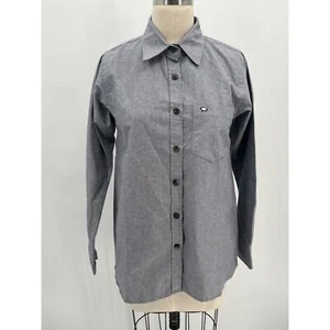 Peau De Loup Button Up Long Sleeve Shirt Sz 2 Gray Chambray Unisex - Bild 1 von 8