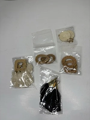 Lote de 5 pares de pendientes temáticos boho perforados surtidos colgantes candelabros usables Foto 1 de 4