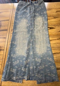 Newport News Jeanology Collection Long Denim Skirt Women Sz 10 100% Cotton - Picture 1 of 8